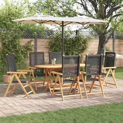 Vidaxl - Ensemble De Salle À Manger Pour Jardin 7 Pcs Noir
