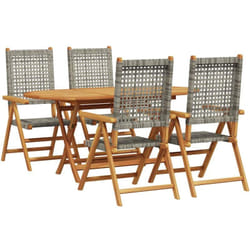 Vidaxl - Ensemble De Salle À Manger Pour Jardin 5 Pcs Gris