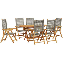 Vidaxl - Ensemble De Salle À Manger Pour Jardin 7 Pcs Gris