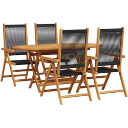 Vidaxl - Ensemble De Salle À Manger Pour Jardin 5 Pcs Noir