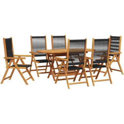 Vidaxl - Ensemble De Salle À Manger Pour Jardin 7 Pcs Noir