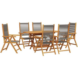Vidaxl - Ensemble De Salle À Manger Pour Jardin 7 Pcs Gris