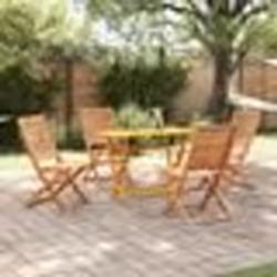 vidaXL Ensemble de Salle à Manger de Jardin de 5 Pièces en Bois Massif d'Acacia