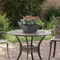 vidaXL Pot de jardin en forme de bol Noir 35 x 35 x 15 cm Acier