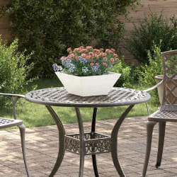 vidaXL Pot de jardin en forme de bol 5 pcs Blanc 35 x 35 x 15 cm Acier