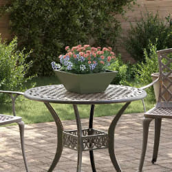 vidaXL Pot de jardin en forme de bol 5 pcs Vert olive 35 x 35 x 15 cm