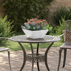 vidaXL Set de 5 jardinières en bol 35x35x15 cm en acier galvanisé