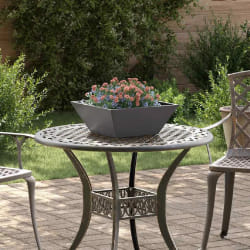 vidaXL Pot de jardin en forme de bol Noir 40 x 40 x 15 cm Acier
