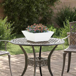 vidaXL Pot de jardin en forme de bol Blanc 40 x 40 x 15 cm Acier