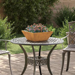 vidaXL Pot de jardin en forme de bol Rouillé 40 x 40 x 15 cm