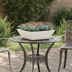 vidaXL Pot de jardin en forme de bol Blanc 50 x 50 x 15 cm Acier
