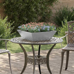 vidaXL Pot de jardin en forme de bol Argent 50 x 50 x 15 cm