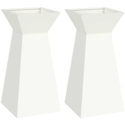 Vidaxl - Jardinière à pilier 2 pcs Blanc 35 x 35 x 73 cm Acier