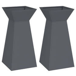 Jardinière À Pilier 2 Pcs Anthracite 35 X 35 X 73 Cm Acier Vidaxl