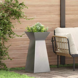 Vidaxl - Jardinière À Pilier 2 Pcs Argent 35 X 35 X 73 Cm Acier
