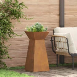 vidaXL Jardinière à pilier Argent 35 x 35 x 73 cm Acier