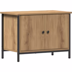 Découvre le meuble TV minimaliste en chêne artisanal de vidaXL. Il apporte une touche d'élégance à ton coin salon avec ses li ...