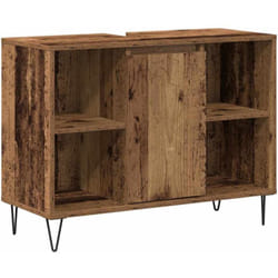 Cabinet de salle de bain avec porte Bois ancien 80 x 33 x 60 cm vidaXL
