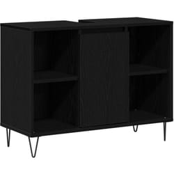 Cabinet de salle de bain avec porte Chêne noir 80 x 33 x 60 cm Vidaxl