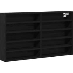 Cabinet Vitrine Noir Chêne 100x15x58 cm Bois d'ingénierie Vidaxl