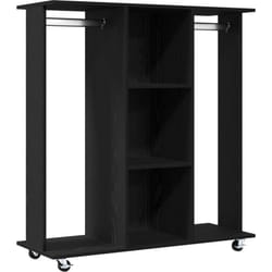 Armoire sur roues Chêne noir 102x38x110 cm Bois d'ingénierie Vidaxl