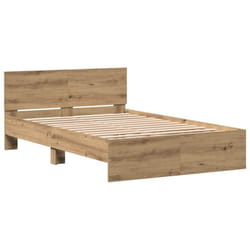 Cadre de lit Chêne artisanal 120 x 190 cm Bois d'ingénierie Vidaxl