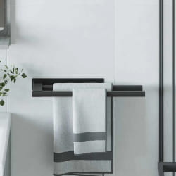 vidaXL Porte-serviettes Noir 40 x 9 x 4 cm Acier inoxydable