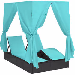 Ce magnifique transat double extérieur avec toit et rideaux offre une échappatoire luxueuse right dans ton jardin ou ta terra ...
