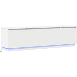 Vidaxl - Meuble tv avec led Blanc 180x38x49 cm en Bois d'ingénierie