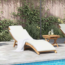 Vidaxl - Transat Blanc Crème 188 X 55 X 59 Cm Bois De Teck Solide