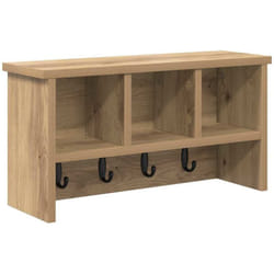Porte-manteau mural chêne artisanal 50 x 16 x 26 cm Vidaxl