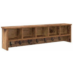 Vidaxl - Porte-manteau mural avec étagère Bois ancien 100 x 16 x 26 cm