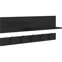 Porte-manteau mural avec étagère avec stockage Chêne noir 90 x 15 x 36 cm vidaXL