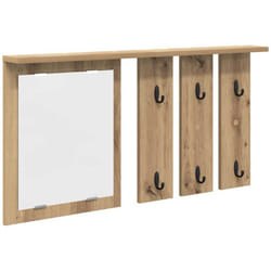 Vidaxl - Porte-manteau mural avec miroir chêne artisanal 85 x 10 x 45 cm