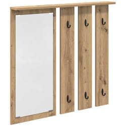 Vidaxl - Porte-manteau mural avec miroir chêne artisanal 84 x 10 x 80 cm