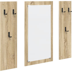 Vidaxl - Porte-manteau mural avec stockage avec miroir Chêne sonoma 96 x 1,5 x 90 cm