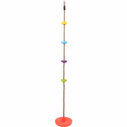 Cette balançoire disque en plastique pétillante apporte une touche fun au jeu extérieur avec des couleurs vives comme le roug ...