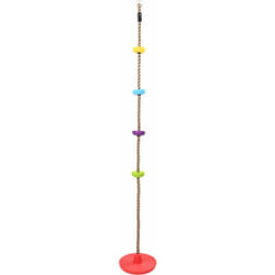 Corde d'escalade pour enfants avec siège à disque et plateformes 200 cm de Vidaxl