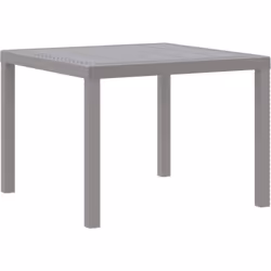 Cette table de patio carrée moderne est le meuble idéal pour vos fêtes en extérieur. Avec sa finition gris clair et sa constr ...