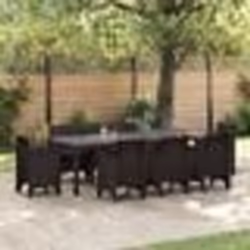 Table de jardin vidaXL Marron 250x100x73 cm en poly rotin