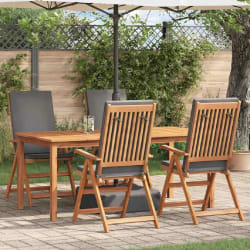 vidaXL Chaise de jardin 4 pcs Marron 57 x 71.5 x 104cm Teck massif