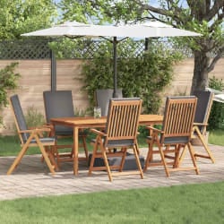 vidaXL Chaise de jardin 6 pcs Marron 57 x 71.5 x 104cm Teck massif