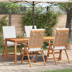 vidaXL Chaise de jardin 4 pcs Marron 57 x 71.5 x 104cm Teck massif