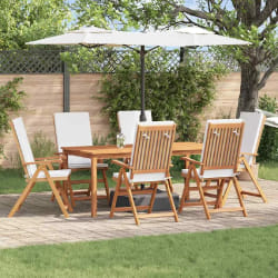 vidaXL Chaise de jardin 6 pcs Marron 57 x 71.5 x 104cm Teck massif
