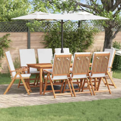 vidaXL Chaise de jardin 8 pcs Marron 57 x 71.5 x 104cm Teck massif