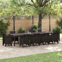 Table De Jardin Marron 350 X 100 X 73 Cm Polyrotin Vidaxl
