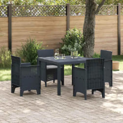 vidaXL Ensemble repas jardin 5 pièces - Anthracite