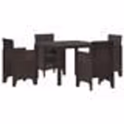 vidaXL Ensemble de salle à manger de jardin 5 pcs Marron