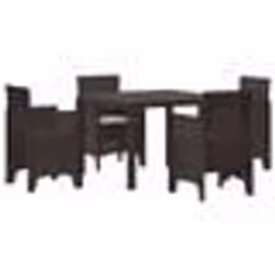 vidaXL Ensemble de salle à manger de jardin 5 pcs Marron