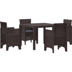 Vidaxl - Ensemble de 5 pièces avec coussins en poly rotin marron